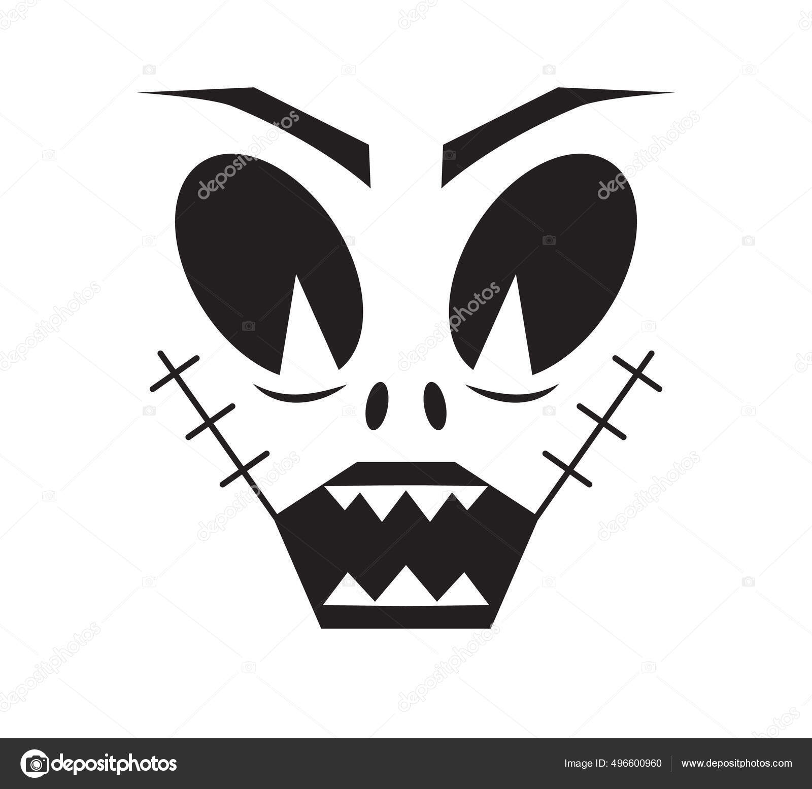 Vetores de Cara De Abóbora De Halloween Assustadora Vector Design