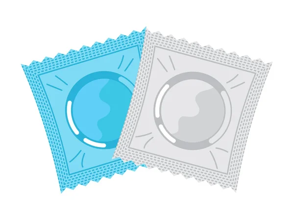 Condom Icon Vector Flat Style Problems Unwanted Pregnancy Venereal Diseases — Stock Vector