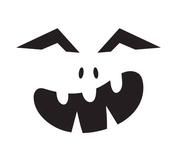 Gruseliger Halloween Gesichtsvektor Halloween Kürbis Oder Geistergrimasse Schreckliche Augen Und — Stockvektor