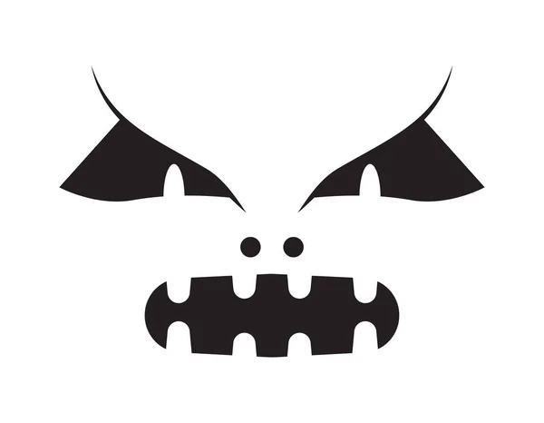 Skrämmande Halloween Ansikte Vektor Halloween Pumpa Eller Spökgrimaser Fruktansvärda Ögon — Stock vektor