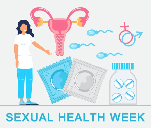 Koncepční Vektor Týdne Sexuálního Zdraví Zdravotní Příhoda Pozorována Září Jsou — Stockový vektor