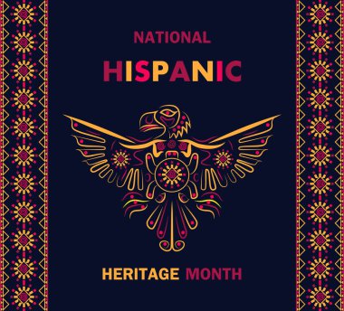 National Hispanic Heritage Month celebrated from 15 September to 15 October USA. Latino American poncho ornament vector for greeting card, banner, poster and background. clipart