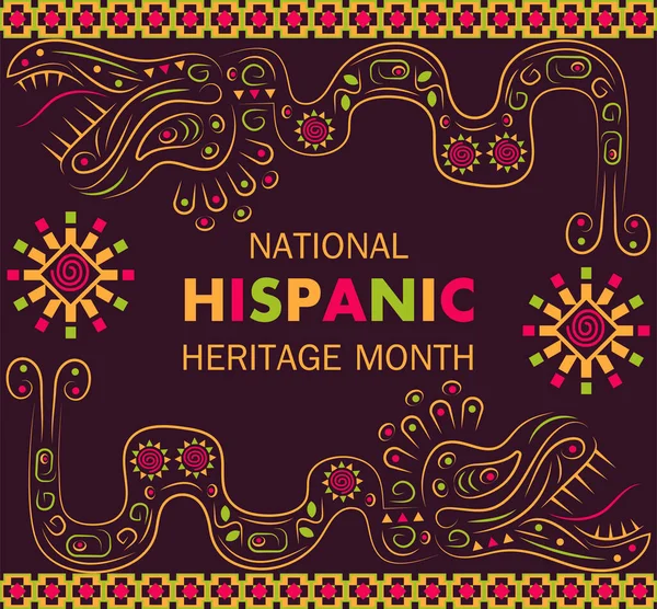 Mois National Patrimoine Hispanique Été Célébré Septembre Octobre Aux États — Image vectorielle