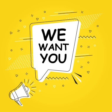 Parlak sarı arka planda kabarcık vektörüne geçmeni istiyoruz. Komik konuşma balonu. Çizgi roman patlaması. Megafonlu renkli konuşma balonu. Uygulama için masajlar ve konuşma işaretleri, web.