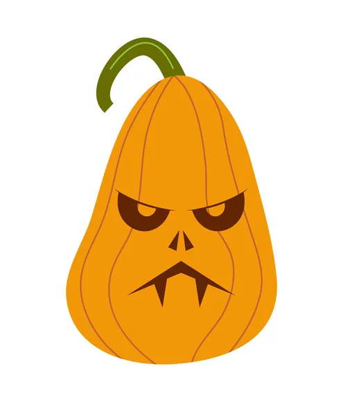 Citrouille Effrayant Halloween Visage Vecteur Citrouille Halloween Grimace Fantôme Des — Image vectorielle