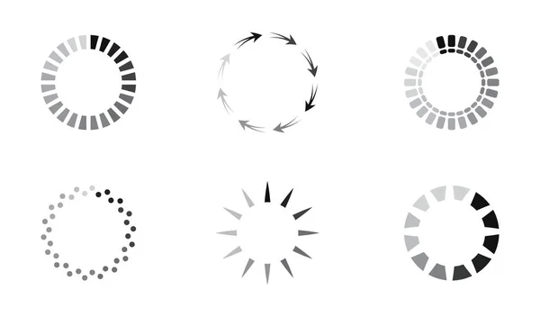 Updated Progress Circle Bar Set Icon Vector Loader Symbol Button — Stock Vector