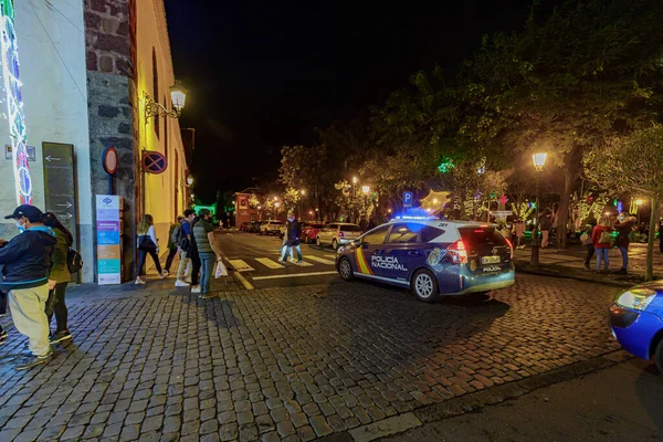 Laguna Tenerife Espanha Novembro 2020 Ruas Noturnas Decoradas Para Natal — Fotografia de Stock