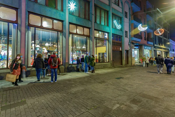 Laguna Tenerife Spanje November 2020 Nachtstraten Versierd Met Kerstmis Nieuwjaar — Stockfoto