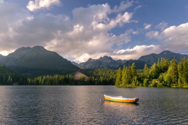 Strbske pleso, yüksek tatras Milli Parkı, Slovakya.