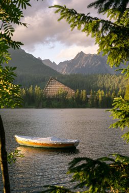 Strbske pleso, yüksek tatras Milli Parkı, Slovakya.