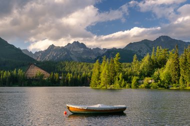 Strbske pleso, yüksek tatras Milli Parkı, Slovakya.