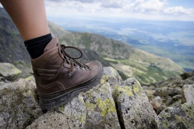 Ayrıntı görünümü ağır hiking ayakkabıları.