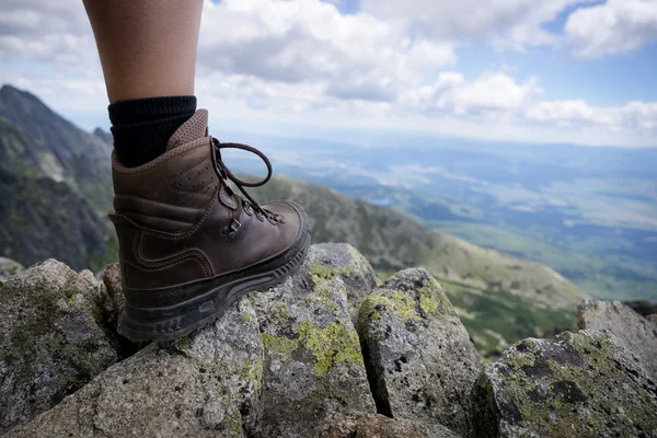 Vista detallada del zapato de senderismo pesado . — Foto de Stock