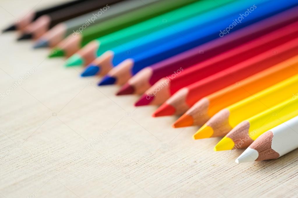 Macro shot of colorful pencils.