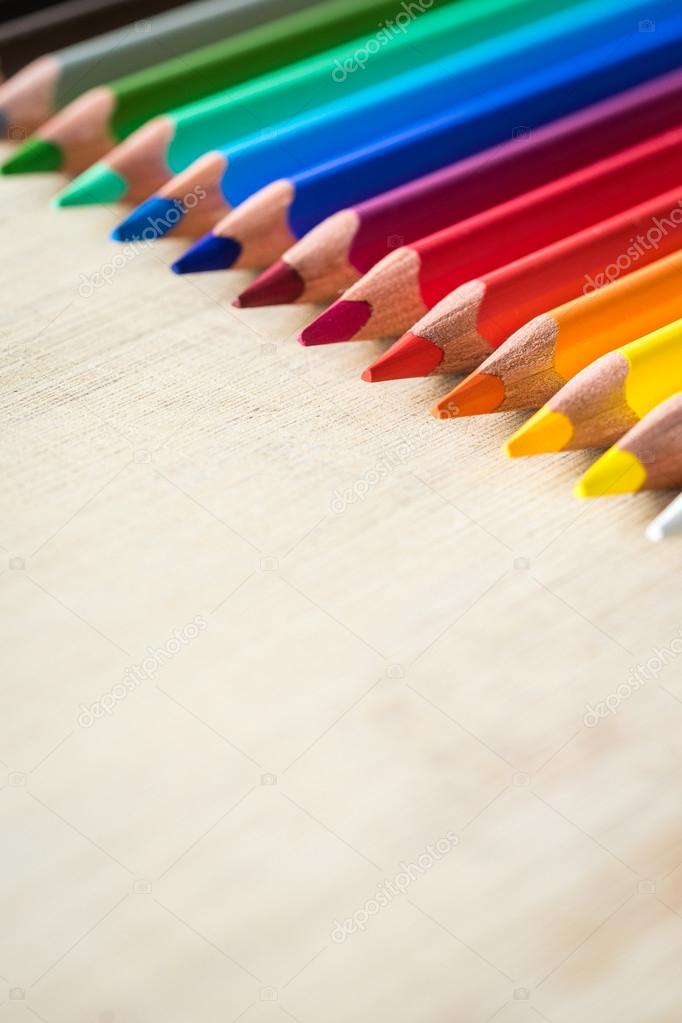 Macro shot of colorful pencils.