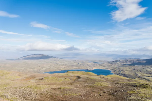 Aerial view of wild Icelandic landscape with lake. Royalty Free Stock Photos
