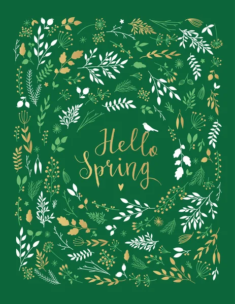 Hola tarjeta de primavera — Archivo Imágenes Vectoriales