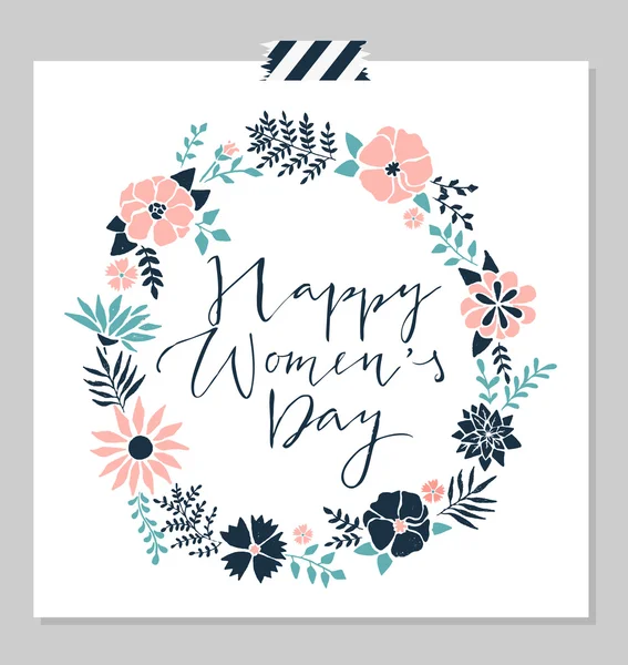 幸せな女性の日カード — ストックベクタ