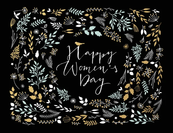 Tarjeta del Día de la Mujer Feliz — Archivo Imágenes Vectoriales