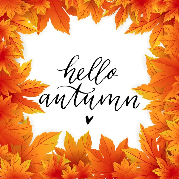 Autumn hello flyer template — Stock Vector