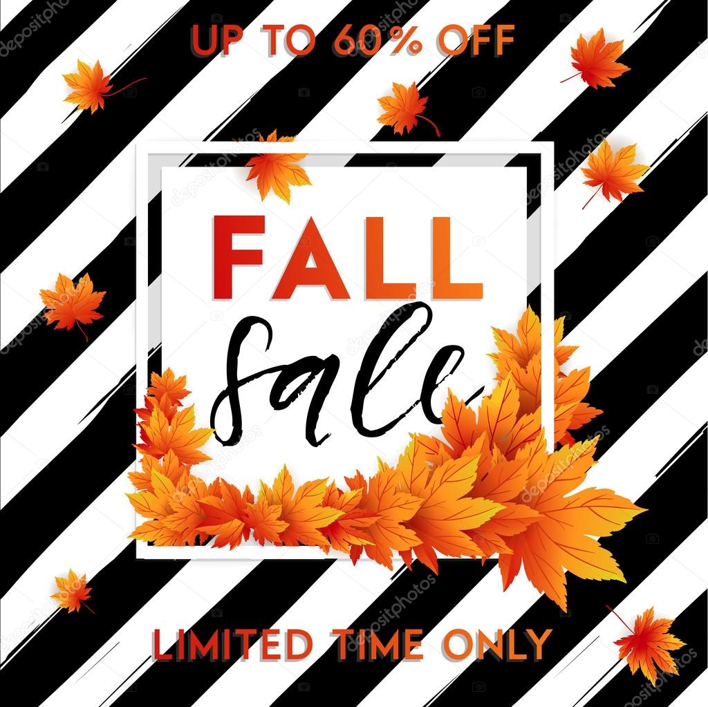 Autumn sale flyer template 