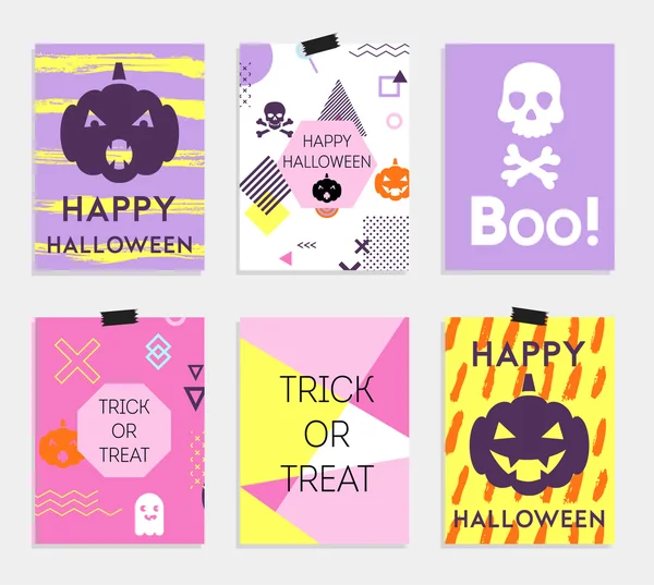 Conjunto de tarjetas Halloween — Archivo Imágenes Vectoriales