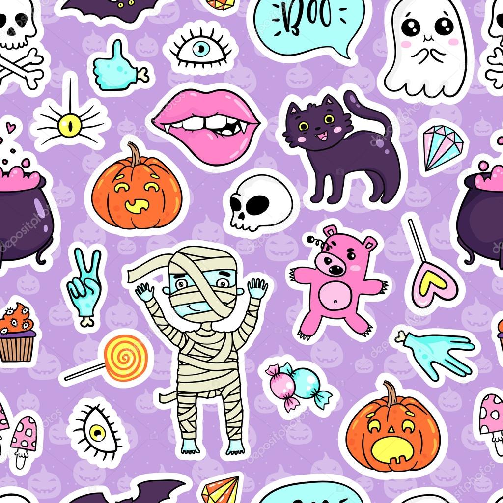  cute ghosts and pumpkins