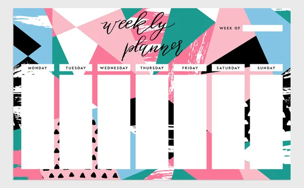 Weekly Planner mall — Stock vektor