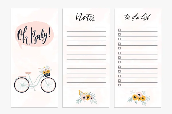 Concept de modèle de cahier mignon — Image vectorielle