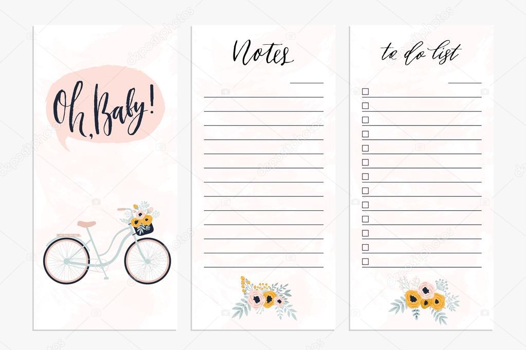 Cute notebook template concept