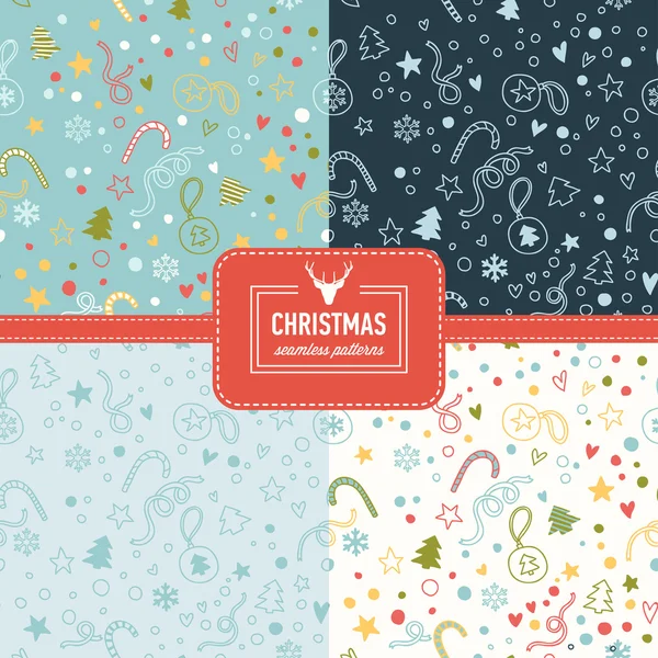 Christmas patterns — Stock Vector