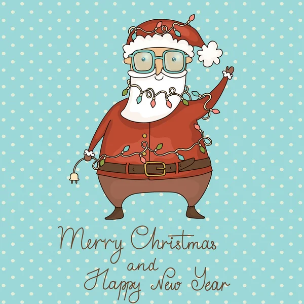 Ano Novo com Papai Noel — Vetor de Stock