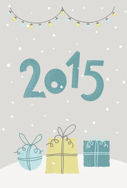 Jul och nytt år 2015 — Stock vektor