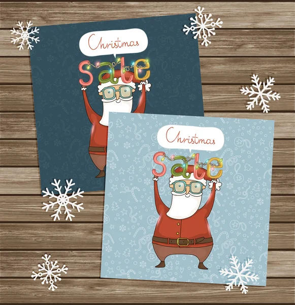 Kerstmannen kaarten — Stockvector