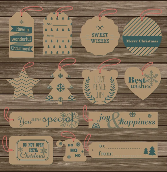 Etiquetas de Navidad — Vector de stock