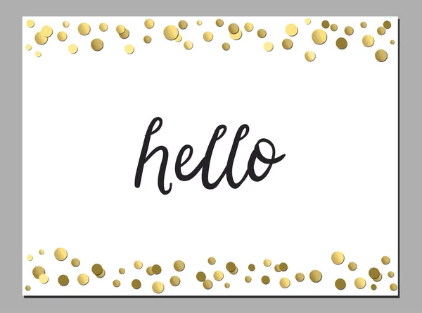 Hello word aranyos kártya — Stock Vector