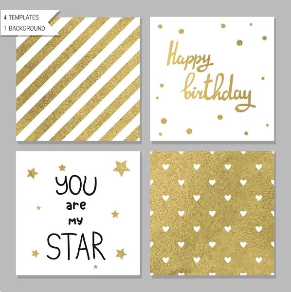 Collection of 4 card templates — Stock Vector