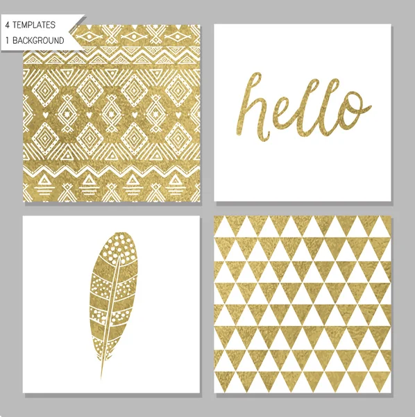 Modelli di carte di design in oro — Vettoriale Stock