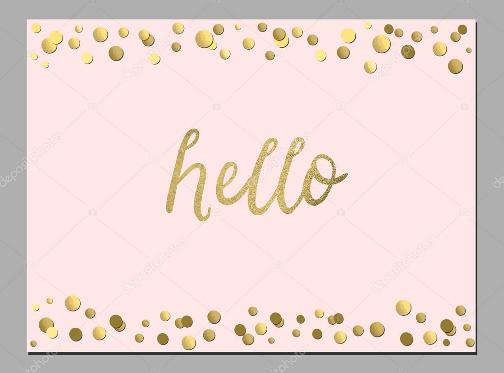 Cute card with hello word