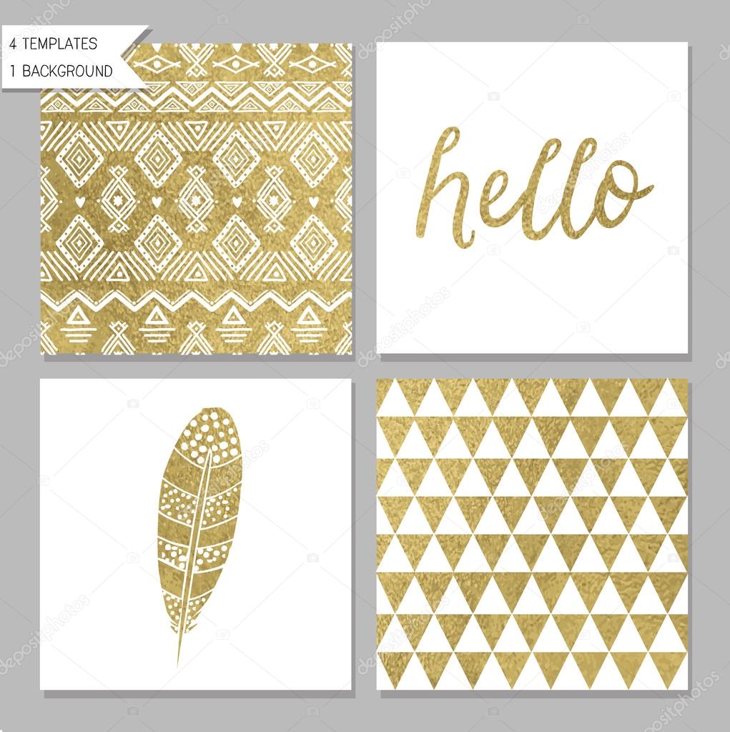 Gold design card templates