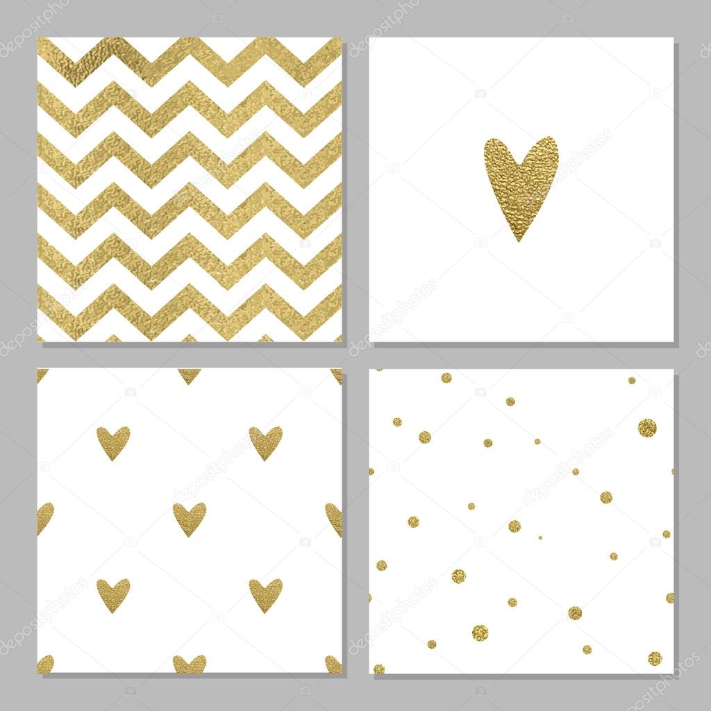 Cards with gold сonfetti glitter