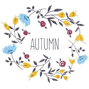 Kır çiçekleri ile çiçek çelenk