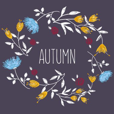 Kır çiçekleri ile çiçek çelenk