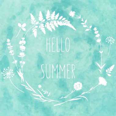 Kır çiçekleri ile çiçek çelenk