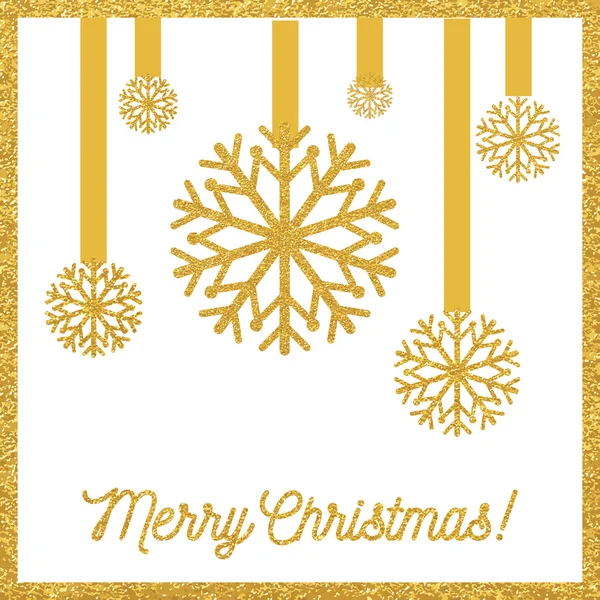 Christmas card with golden snowflakes — Stock Vector