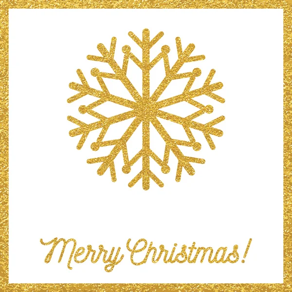 Christmas card with golden snowflake — Stock Vector