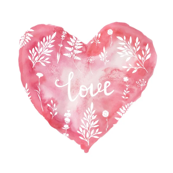 Καρδιά με floral στολίδι — Διανυσματικό Αρχείο