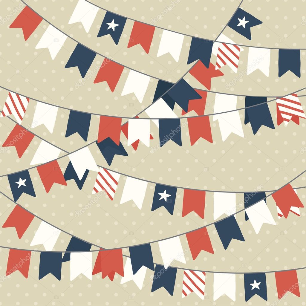 Festive garlands with flags