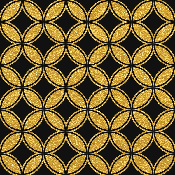 Modèle de cercles sans couture or — Image vectorielle