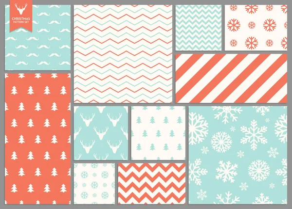 Seamless Christmas patterns — Stock Vector